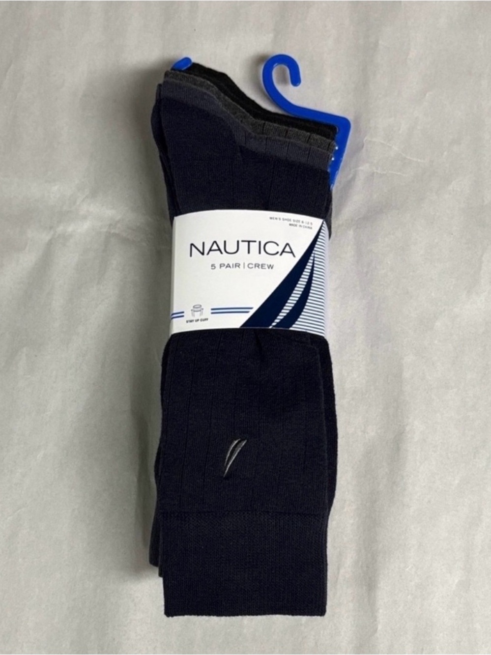 New Nautica Socks Men’s 5 Pair Multicolor Crew Sock Business Casual Dress Active